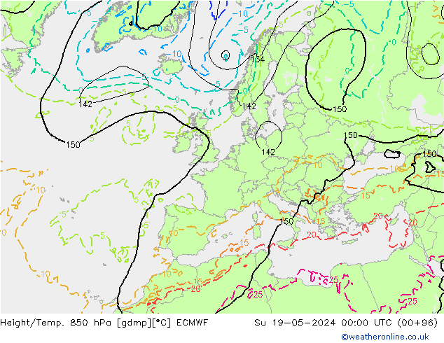 Z500/Regen(+SLP)/Z850 ECMWF zo 19.05.2024 00 UTC