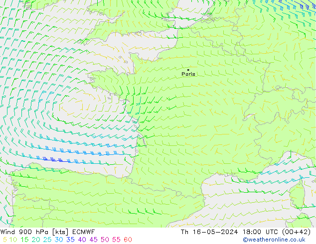Wind 900 hPa ECMWF Th 16.05.2024 18 UTC