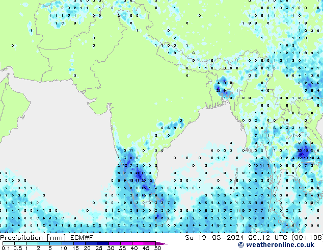 Neerslag ECMWF zo 19.05.2024 12 UTC
