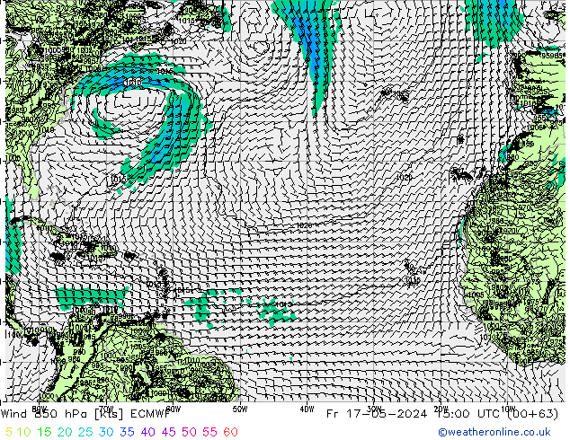 ветер 850 гПа ECMWF пт 17.05.2024 15 UTC