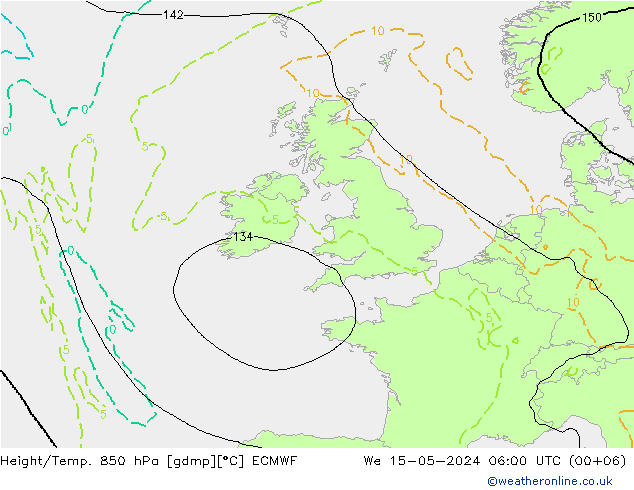 Z500/Rain (+SLP)/Z850 ECMWF We 15.05.2024 06 UTC