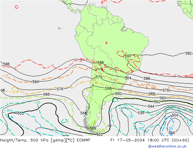 Z500/Rain (+SLP)/Z850 ECMWF ven 17.05.2024 18 UTC