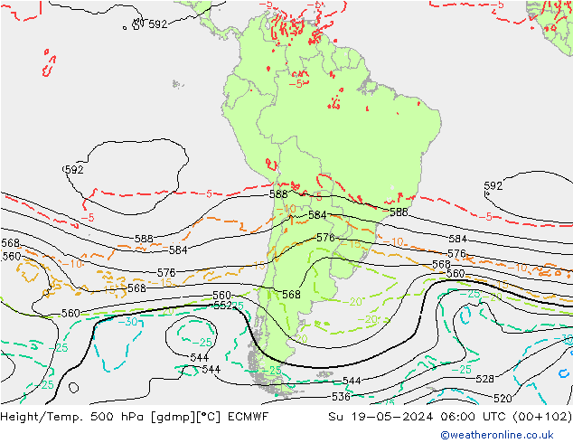Z500/Rain (+SLP)/Z850 ECMWF ��� 19.05.2024 06 UTC