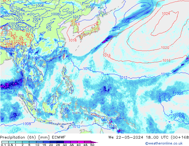 Z500/Regen(+SLP)/Z850 ECMWF wo 22.05.2024 00 UTC