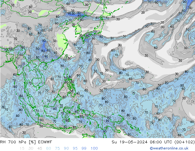 RV 700 hPa ECMWF zo 19.05.2024 06 UTC