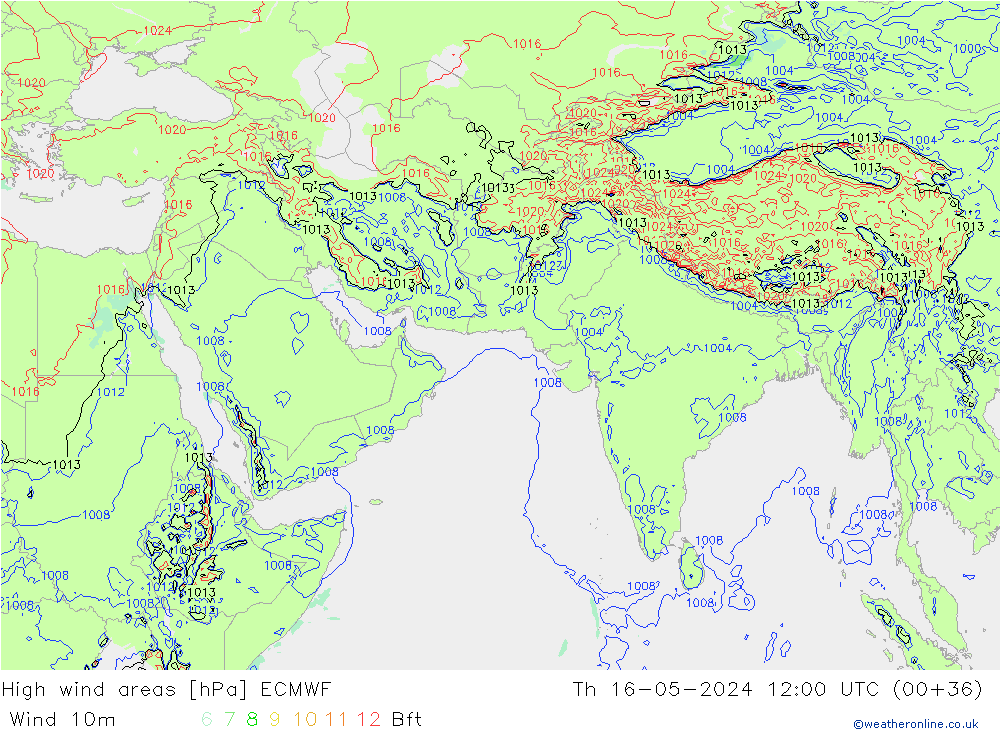 Windvelden ECMWF do 16.05.2024 12 UTC