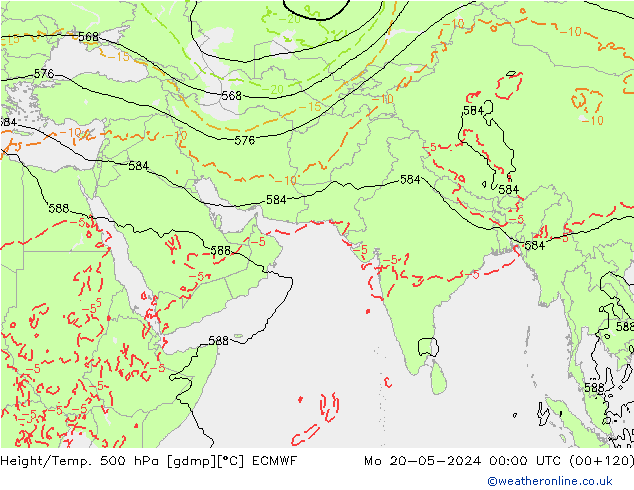 Z500/Rain (+SLP)/Z850 ECMWF ��� 20.05.2024 00 UTC