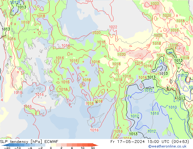 SLP tendency ECMWF Sex 17.05.2024 15 UTC