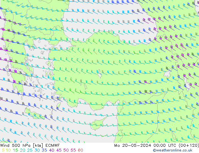 Wind 500 hPa ECMWF ma 20.05.2024 00 UTC