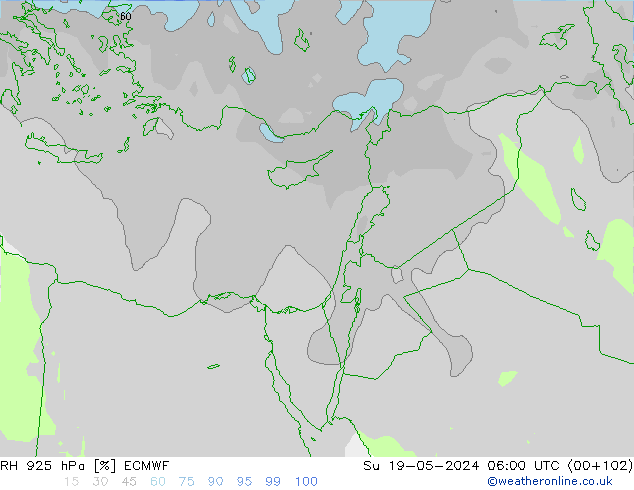RH 925 hPa ECMWF Su 19.05.2024 06 UTC