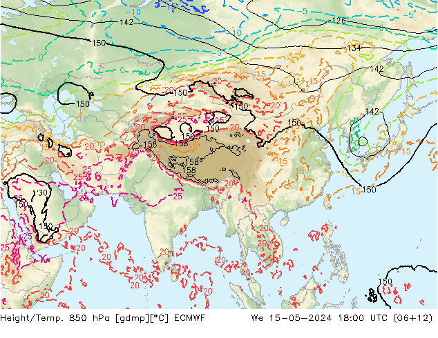 Z500/Rain (+SLP)/Z850 ECMWF Mi 15.05.2024 18 UTC