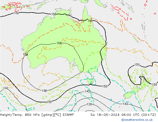 Z500/Rain (+SLP)/Z850 ECMWF Sa 18.05.2024 06 UTC