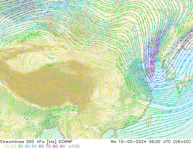 风 500 hPa ECMWF 星期三 15.05.2024 06 UTC