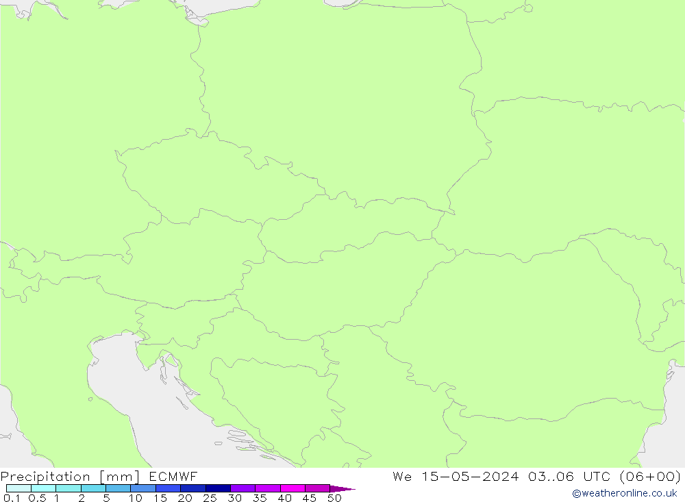 Precipitation ECMWF We 15.05.2024 06 UTC