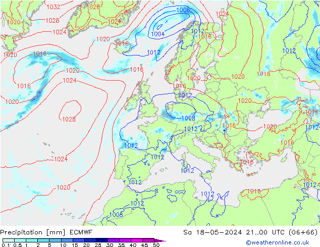 Niederschlag ECMWF Sa 18.05.2024 00 UTC
