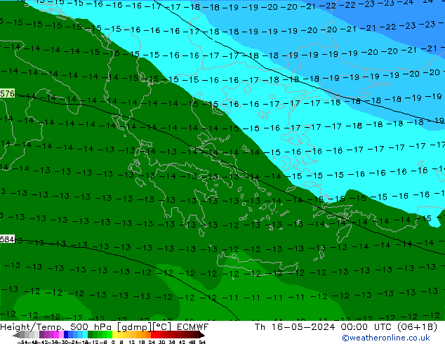 Z500/Rain (+SLP)/Z850 ECMWF чт 16.05.2024 00 UTC