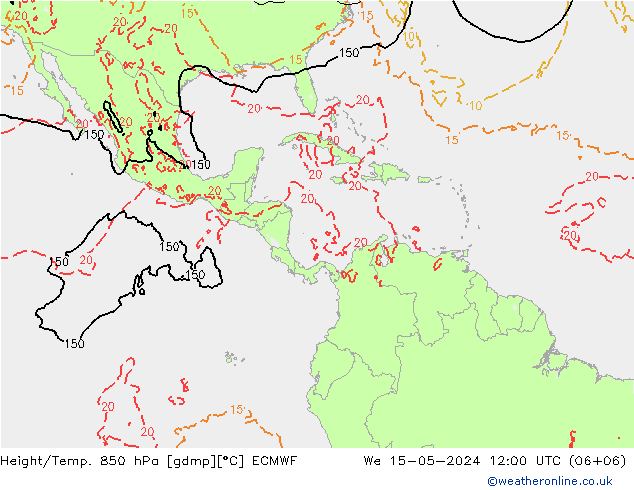 Z500/Rain (+SLP)/Z850 ECMWF  15.05.2024 12 UTC