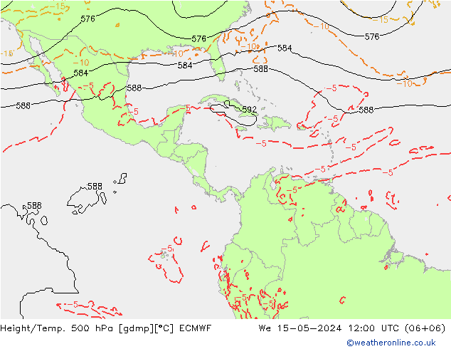 Z500/Rain (+SLP)/Z850 ECMWF  15.05.2024 12 UTC