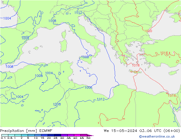 precipitação ECMWF Qua 15.05.2024 06 UTC