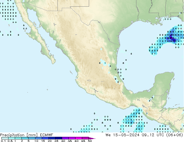 Precipitación ECMWF mié 15.05.2024 12 UTC