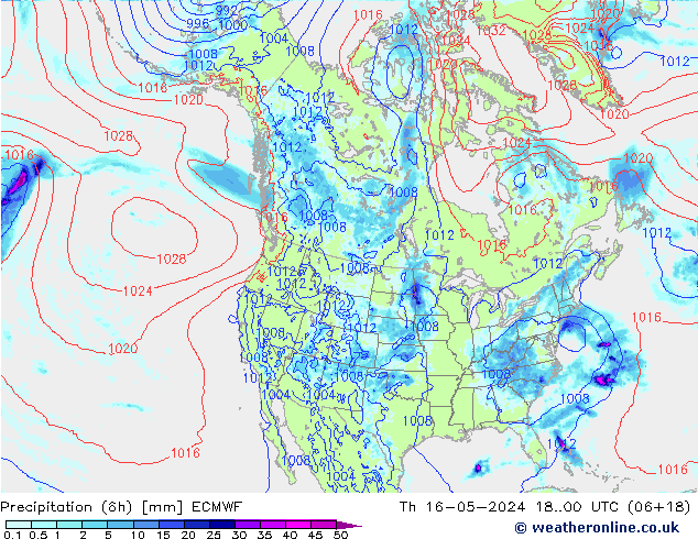 Z500/Rain (+SLP)/Z850 ECMWF Th 16.05.2024 00 UTC