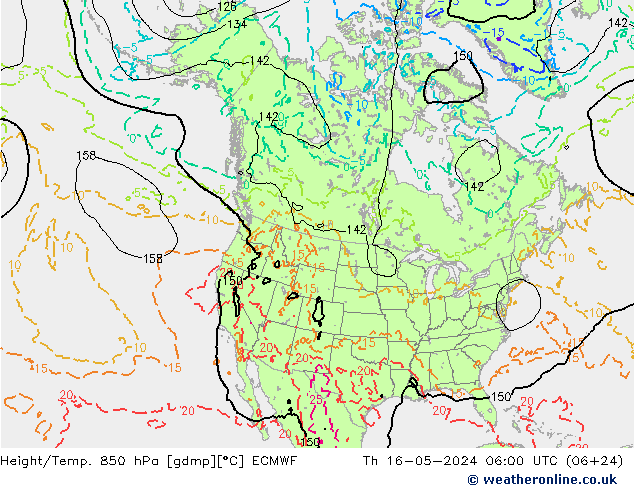 Z500/Rain (+SLP)/Z850 ECMWF czw. 16.05.2024 06 UTC
