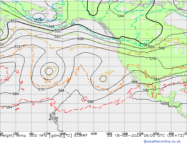 Z500/Yağmur (+YB)/Z850 ECMWF Cts 18.05.2024 06 UTC