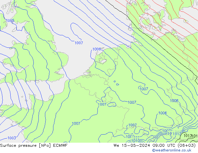 приземное давление ECMWF ср 15.05.2024 09 UTC