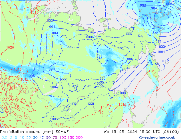 Precipitation accum. ECMWF  15.05.2024 15 UTC