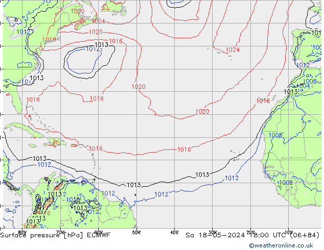pression de l'air ECMWF sam 18.05.2024 18 UTC