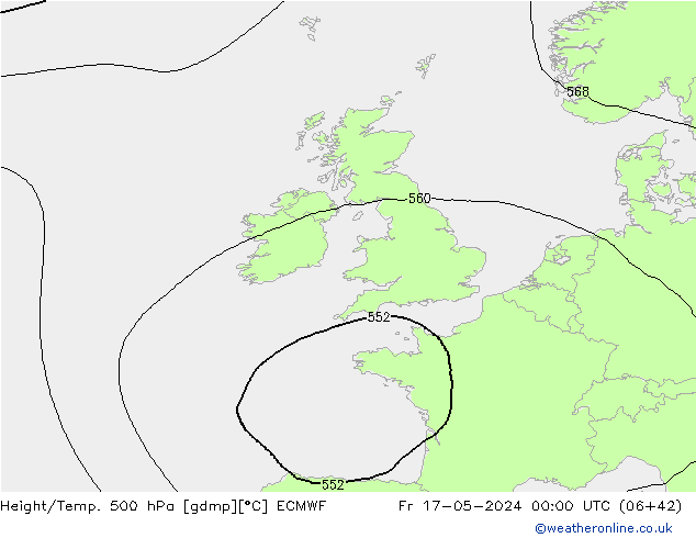 Height/Temp. 500 hPa ECMWF pt. 17.05.2024 00 UTC