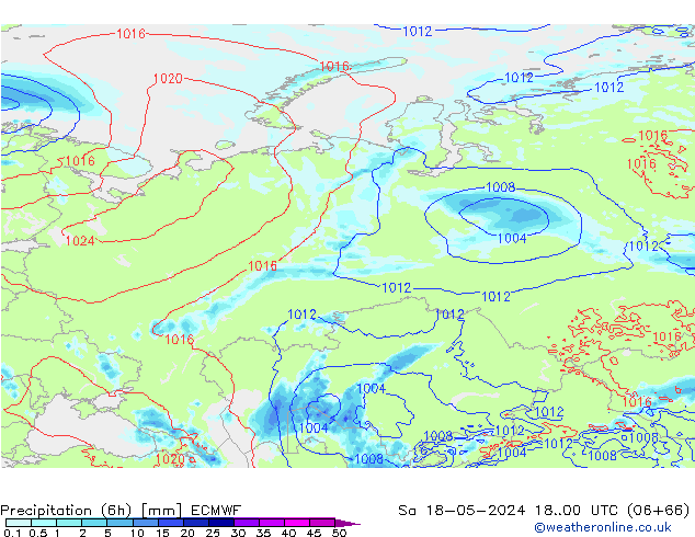 Z500/Rain (+SLP)/Z850 ECMWF  18.05.2024 00 UTC