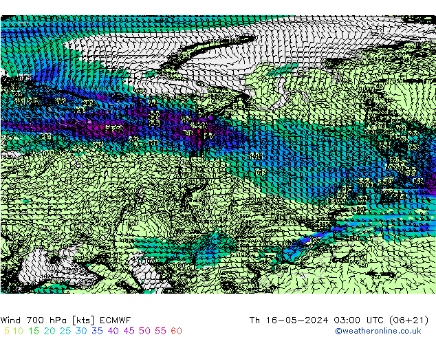 Rüzgar 700 hPa ECMWF Per 16.05.2024 03 UTC