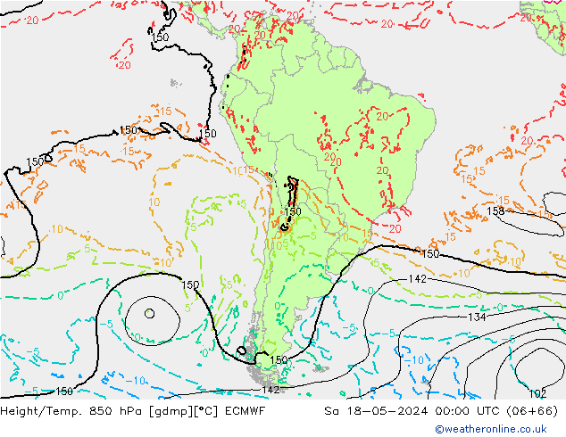 Z500/Rain (+SLP)/Z850 ECMWF Sáb 18.05.2024 00 UTC