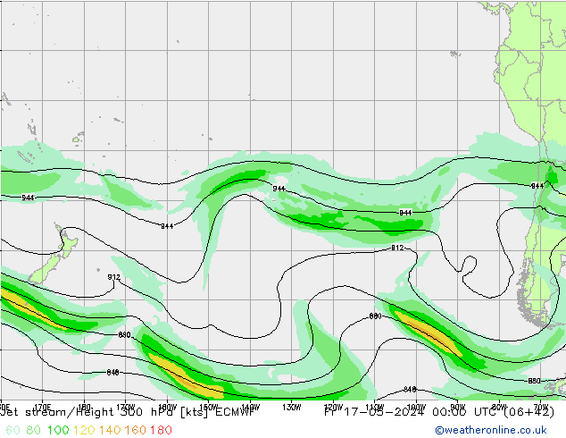 Jet stream/Height 300 hPa ECMWF Fr 17.05.2024 00 UTC