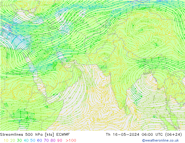 风 500 hPa ECMWF 星期四 16.05.2024 06 UTC