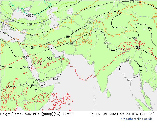 Z500/Rain (+SLP)/Z850 ECMWF чт 16.05.2024 06 UTC