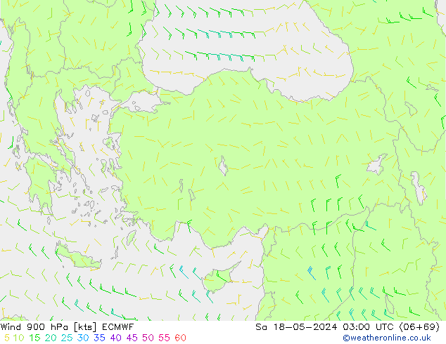 Wind 900 hPa ECMWF za 18.05.2024 03 UTC