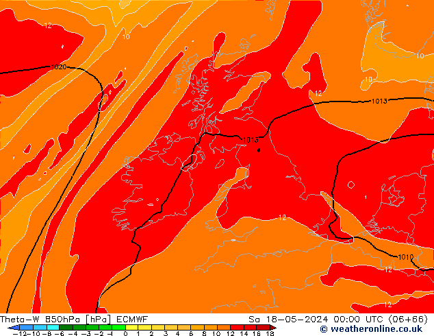 Theta-W 850hPa ECMWF  18.05.2024 00 UTC