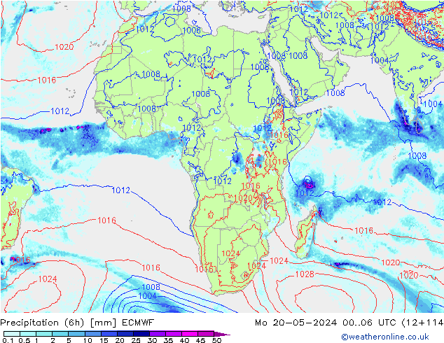 Z500/Rain (+SLP)/Z850 ECMWF Po 20.05.2024 06 UTC