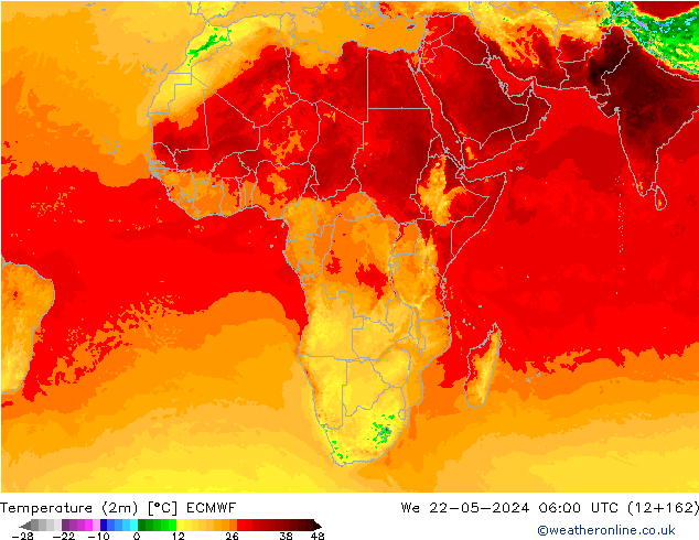 Temperature (2m) ECMWF We 22.05.2024 06 UTC