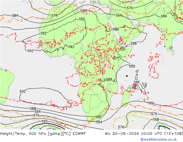 Z500/Rain (+SLP)/Z850 ECMWF Mo 20.05.2024 00 UTC