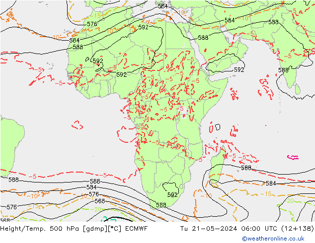 Z500/Rain (+SLP)/Z850 ECMWF Di 21.05.2024 06 UTC