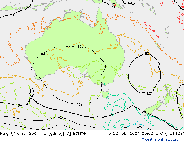 Z500/Rain (+SLP)/Z850 ECMWF  20.05.2024 00 UTC