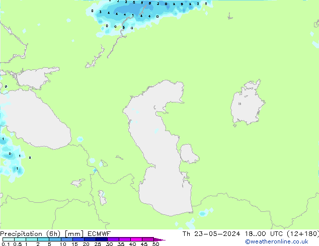 Precipitation (6h) ECMWF Th 23.05.2024 00 UTC