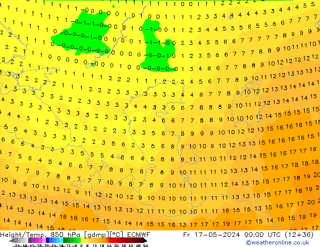 Z500/Yağmur (+YB)/Z850 ECMWF Cu 17.05.2024 00 UTC