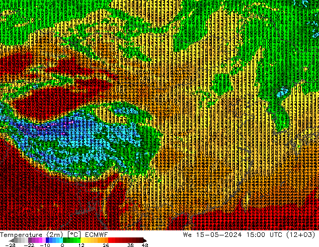 温度图 ECMWF 星期三 15.05.2024 15 UTC