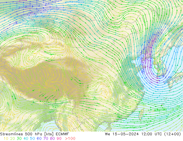 风 500 hPa ECMWF 星期三 15.05.2024 12 UTC