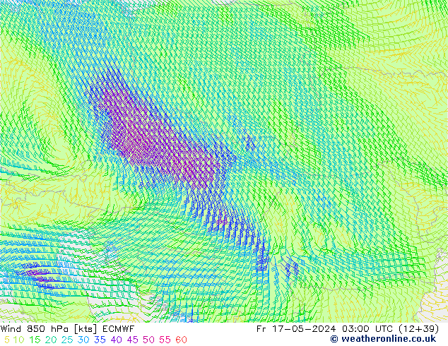 Wind 850 hPa ECMWF Fr 17.05.2024 03 UTC