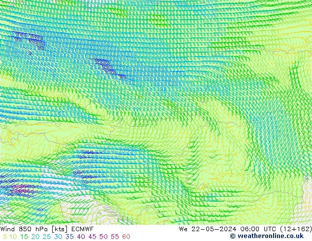 Wind 850 hPa ECMWF We 22.05.2024 06 UTC